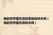 我的世界暮色森林黑暗森林失明（我的世界暮色森林失明）