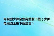 电视剧少帅全集完整版下载（少帅电视剧全集下载迅雷）