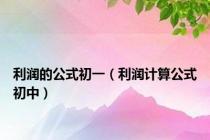 利润的公式初一（利润计算公式初中）