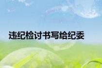 违纪检讨书写给纪委