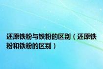 还原铁粉与铁粉的区别（还原铁粉和铁粉的区别）