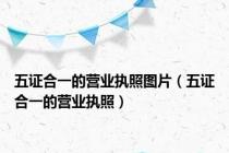五证合一的营业执照图片（五证合一的营业执照）