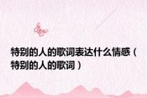 特别的人的歌词表达什么情感（特别的人的歌词）