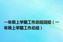 一年级上学期工作总结简短（一年级上学期工作总结）