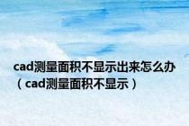cad测量面积不显示出来怎么办（cad测量面积不显示）
