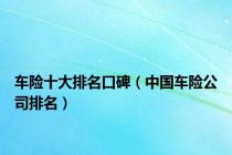 车险十大排名口碑（中国车险公司排名）