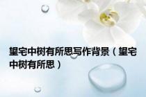望宅中树有所思写作背景（望宅中树有所思）