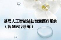 基层人工智能辅助智慧医疗系统（智慧医疗系统）