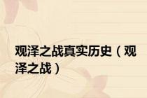 观泽之战真实历史（观泽之战）