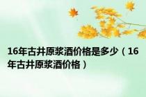 16年古井原浆酒价格是多少（16年古井原浆酒价格）