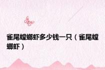 雀尾螳螂虾多少钱一只（雀尾螳螂虾）