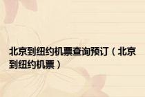北京到纽约机票查询预订（北京到纽约机票）
