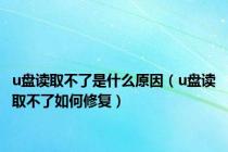 u盘读取不了是什么原因（u盘读取不了如何修复）