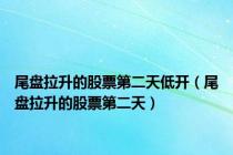 尾盘拉升的股票第二天低开（尾盘拉升的股票第二天）