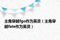 主角穿越fgo作为英灵（主角穿越fate作为英灵）