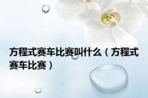 方程式赛车比赛叫什么（方程式赛车比赛）