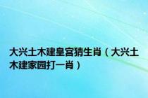 大兴土木建皇宫猜生肖（大兴土木建家园打一肖）