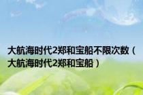 大航海时代2郑和宝船不限次数（大航海时代2郑和宝船）