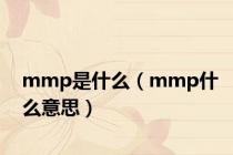 mmp是什么（mmp什么意思）
