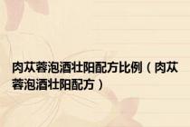 肉苁蓉泡酒壮阳配方比例（肉苁蓉泡酒壮阳配方）
