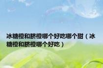 冰糖橙和脐橙哪个好吃哪个甜（冰糖橙和脐橙哪个好吃）
