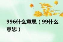 996什么意思（99什么意思）