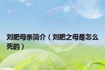 刘肥母亲简介（刘肥之母是怎么死的）
