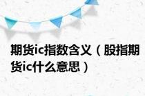 期货ic指数含义（股指期货ic什么意思）