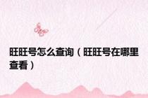 旺旺号怎么查询（旺旺号在哪里查看）