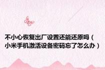 不小心恢复出厂设置还能还原吗（小米手机激活设备密码忘了怎么办）