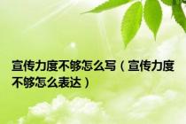 宣传力度不够怎么写（宣传力度不够怎么表达）