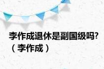 李作成退休是副国级吗?（李作成）