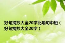 好句摘抄大全20字比喻句中短（好句摘抄大全20字）