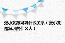 张小斐跟冯巩什么关系（张小斐是冯巩的什么人）