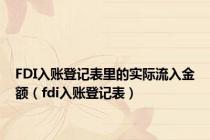 FDI入账登记表里的实际流入金额（fdi入账登记表）