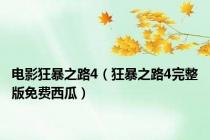 电影狂暴之路4（狂暴之路4完整版免费西瓜）