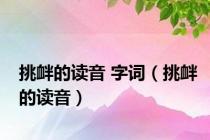挑衅的读音 字词（挑衅的读音）