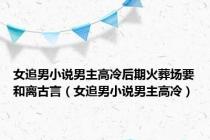 女追男小说男主高冷后期火葬场要和离古言（女追男小说男主高冷）