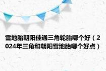 雪地胎朝阳佳通三角轮胎哪个好（2024年三角和朝阳雪地胎哪个好点）
