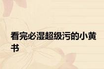 看完必湿超级污的小黄书