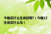 今晚买什么生肖好呢?（今晚12生肖买什么马）