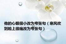 他的心眼很小改为夸张句（寒风吹到脸上很痛改为夸张句）