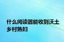 什么阅读器能收到沃土乡村熟妇