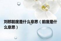 刘郎前度是什么意思（前度是什么意思）
