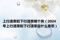 上行速率和下行速率哪个快（2024年上行速率和下行速率是什么意思）
