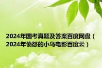 2024年国考真题及答案百度网盘（2024年愤怒的小鸟电影百度云）