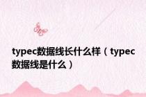 typec数据线长什么样（typec数据线是什么）