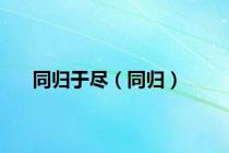 同归于尽（同归）
