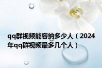 qq群视频能容纳多少人（2024年qq群视频最多几个人）