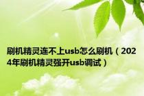 刷机精灵连不上usb怎么刷机（2024年刷机精灵强开usb调试）